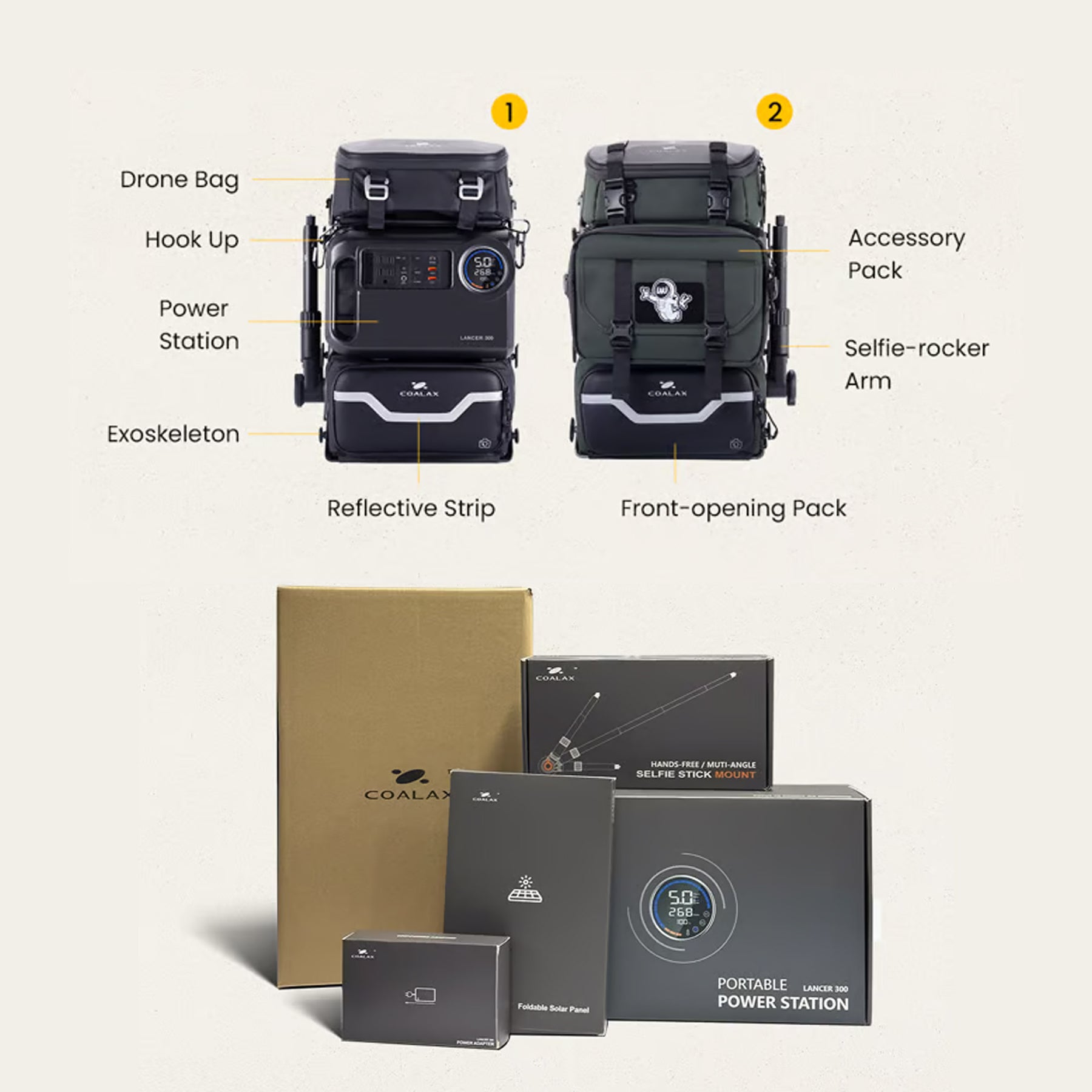 Pre-order Lancer 300 - Modular Backpack with Power and Selfie Stick