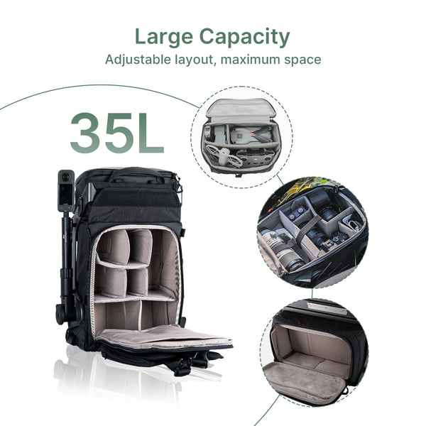 Lancer100 TSA Compliant Travel Camera Backpack with 100W Power