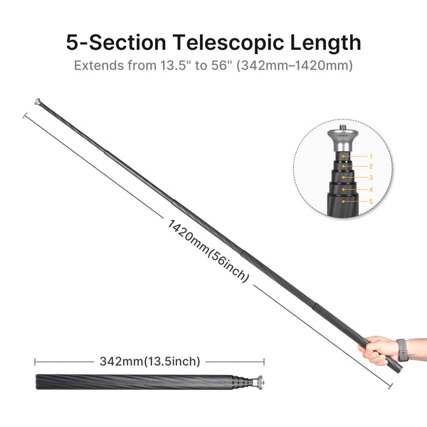 100% Pure Carbon Fiber Selfie Stick – Lighter, Stronger, Perfect for Magic Arm