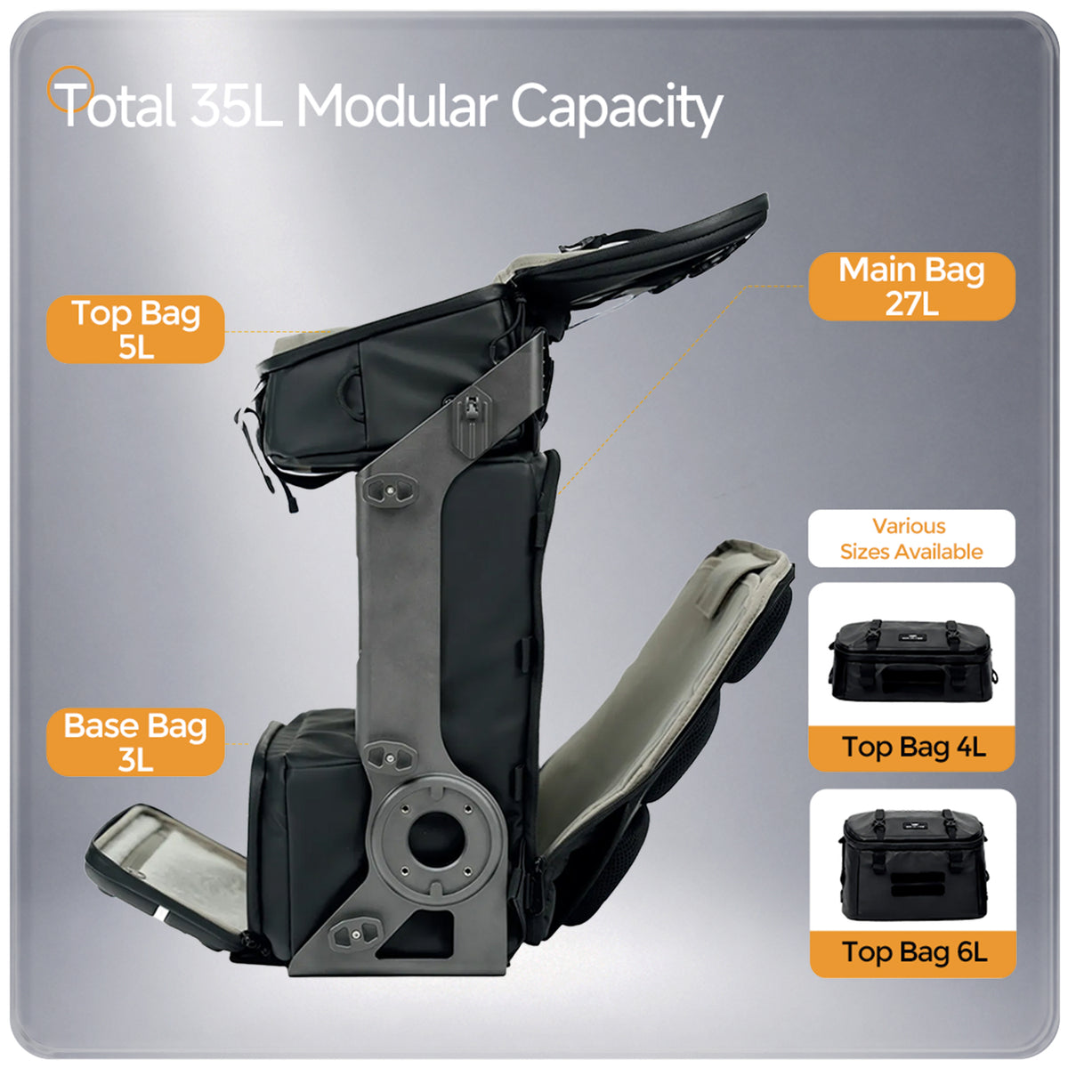Lancer Modular Camera Backpack with 35L large Capacity