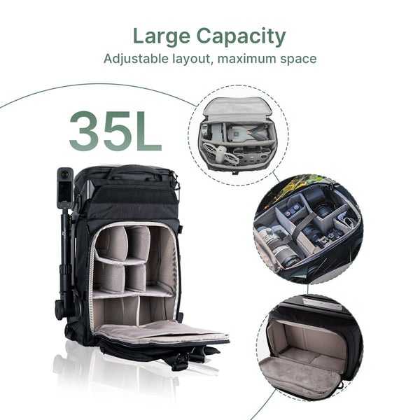 Lancer100 TSA Compliant Travel Camera Backpack with 100W Power