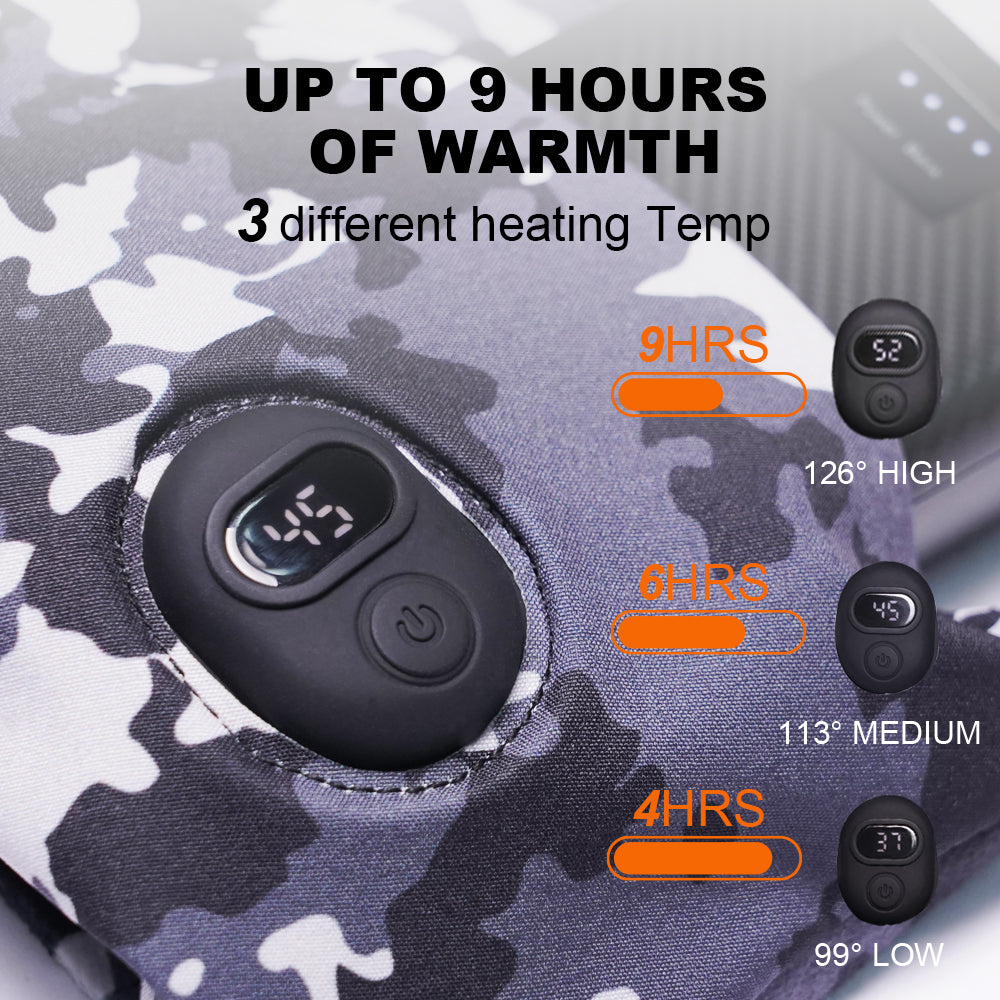 Electric Heating Scarf for Neck Pain Relief -- Black Camo
