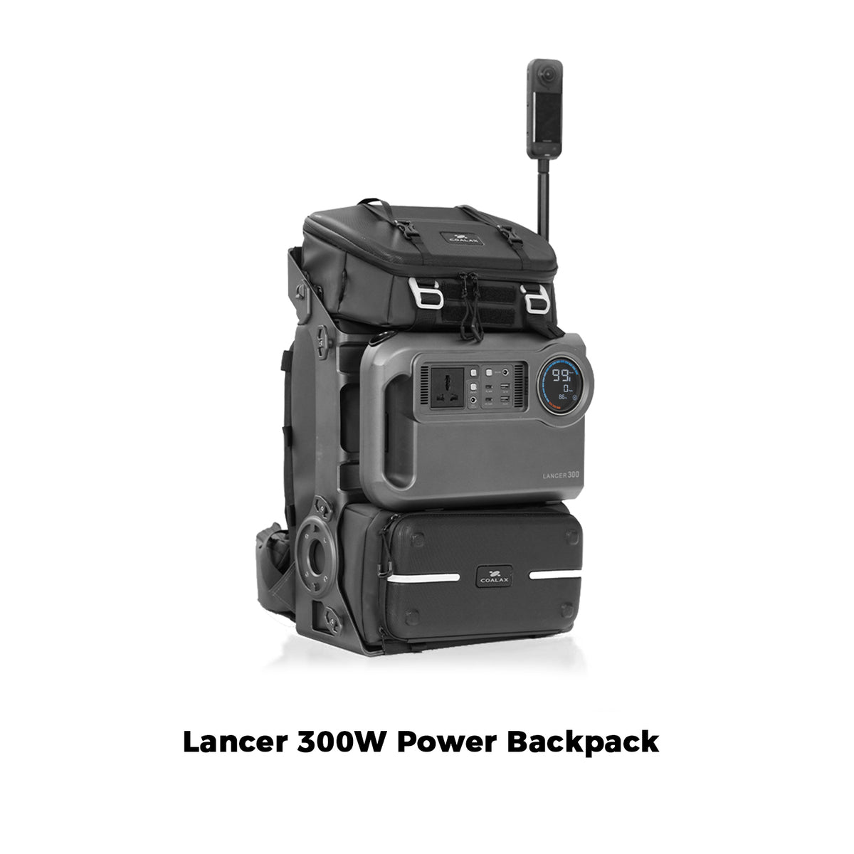 Lancer 300W Power Backpack -For Camera/Drone/Gear Storage + Long Lasting Power Supply+ Snaparm Shoot (Black）