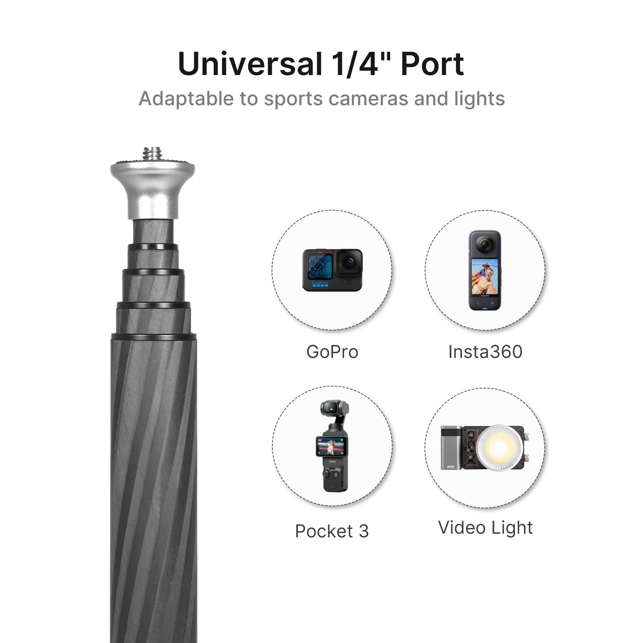 100% Pure Carbon Fiber Selfie Stick – Lighter, Stronger, Perfect for Magic Arm