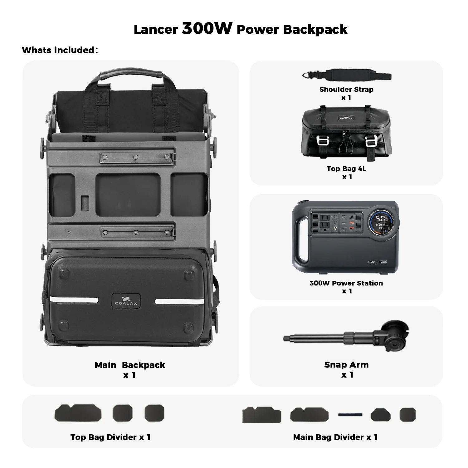 Lancer 300W Power Backpack -For Camera/Drone/Gear Storage + Long Lasting Power Supply+ Snaparm Shoot（Green ）