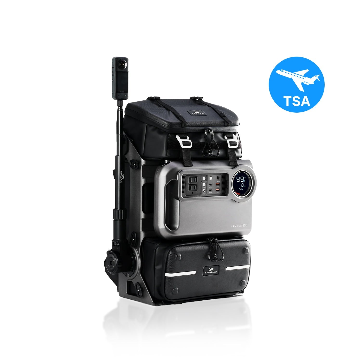 backpack travel camera Lancer100 TSA Compliant Travel Camera Backpack with 100W Power – Coalax